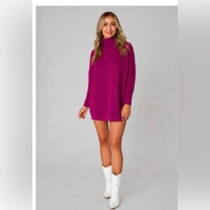 Buddy Love Fuchsia Turtleneck Sweater Dress